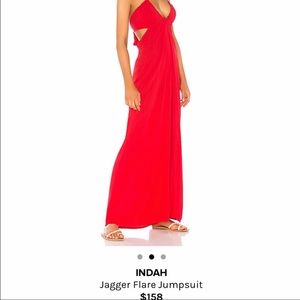 Indah Jagger Flare Jumpsuit in Red